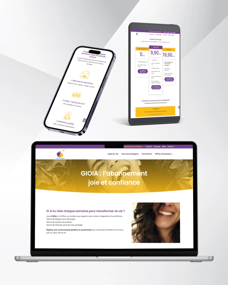 ordinateur, portable et tablette montrant le site de comunissons